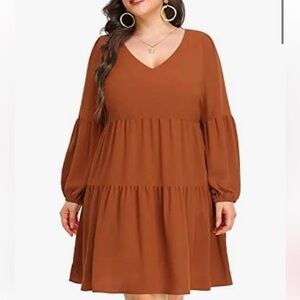 Women’s Plus Size Burnt Orange Tunic dress